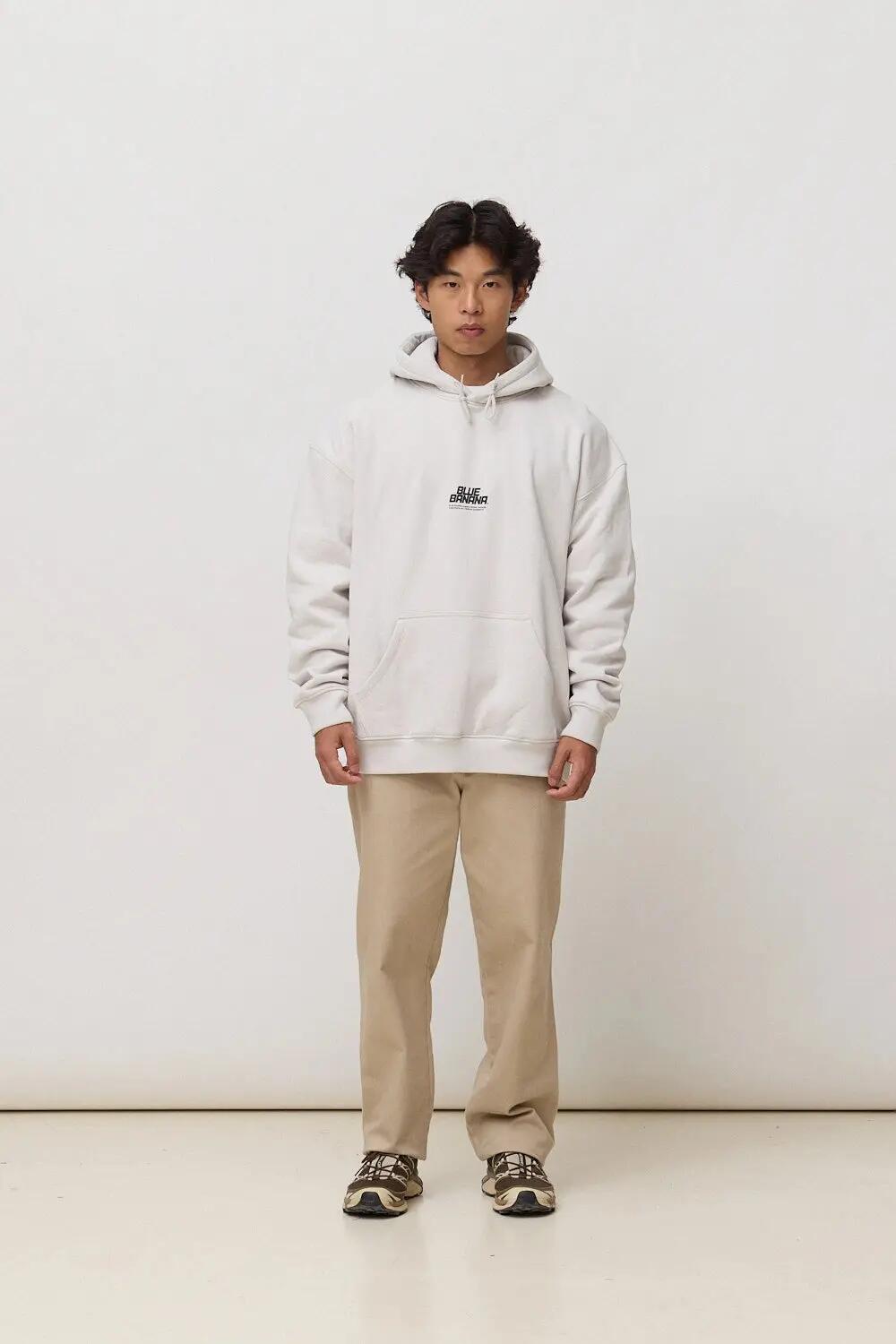 Sudadera con Capucha Blue Banana de 100% Algodón Orgánico Nordic Light Grey 3/7