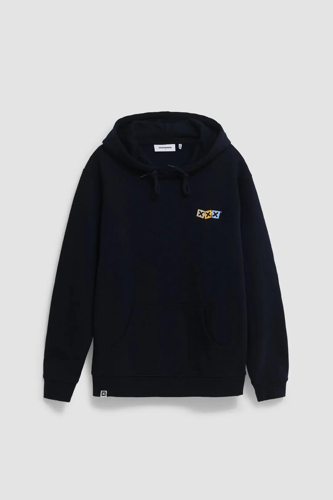 Sudadera con Capucha Blue Banana de 100% Algodón Orgánico Dice Azul Marino 7/7