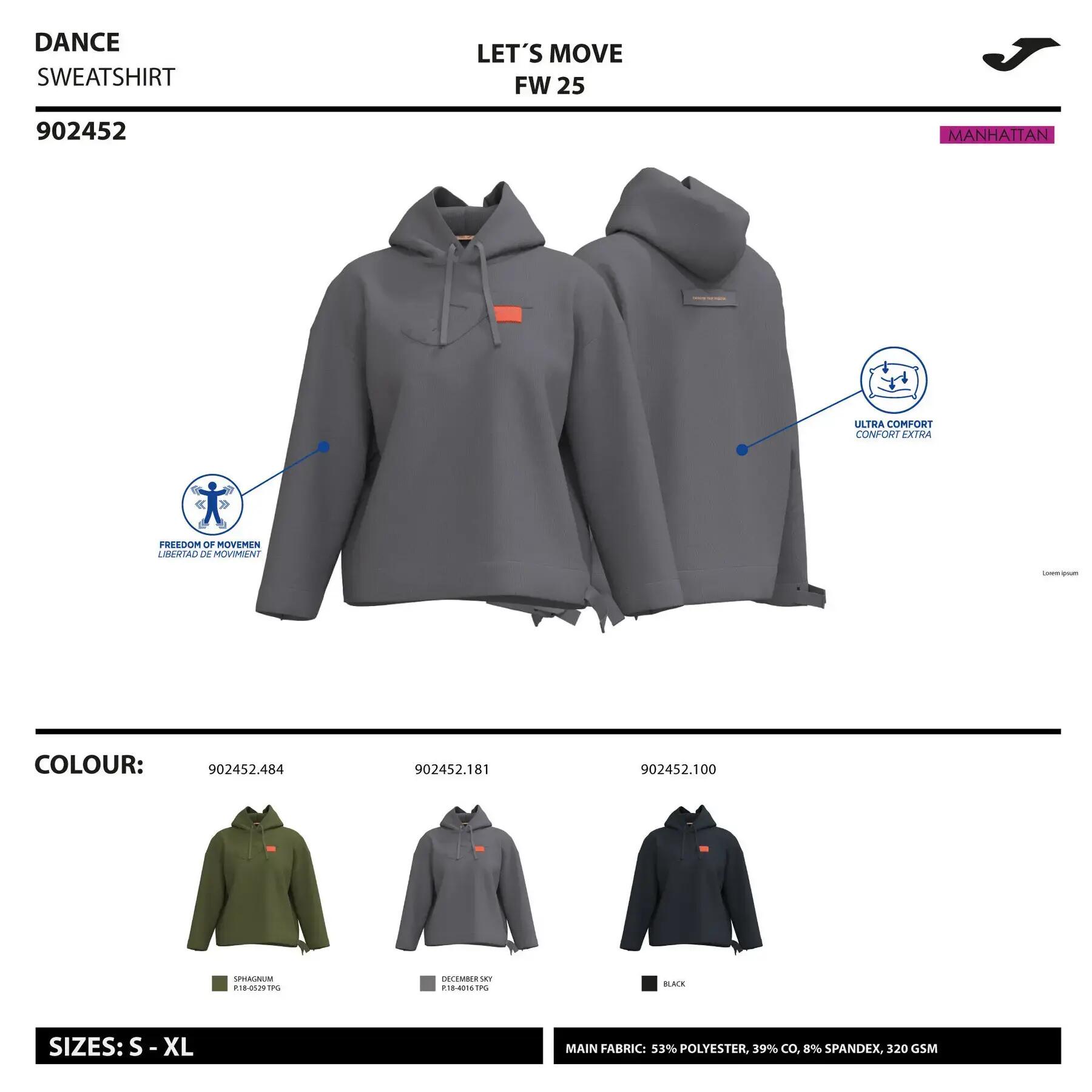 Sudadera con capucha y puños ajustables mujer Joma Step 2/5