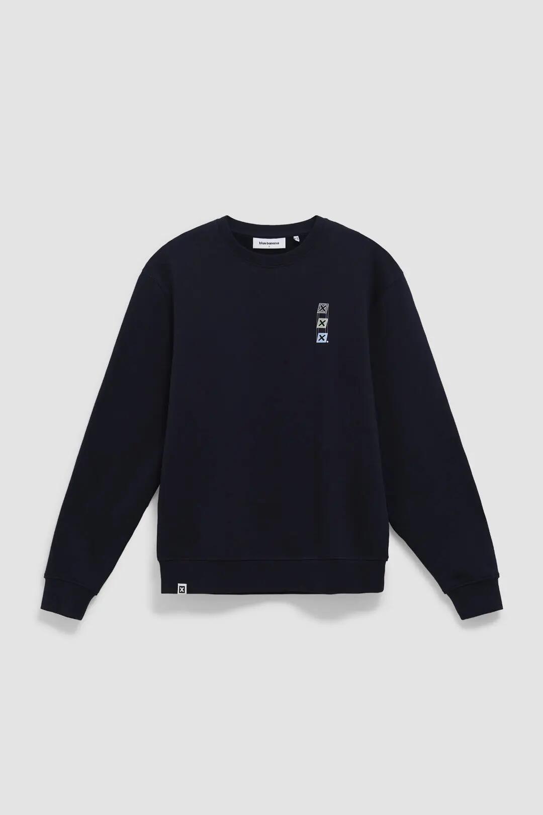Sudadera Blue Banana de 100% Algodón Orgánico Map Azul Marino 7/7