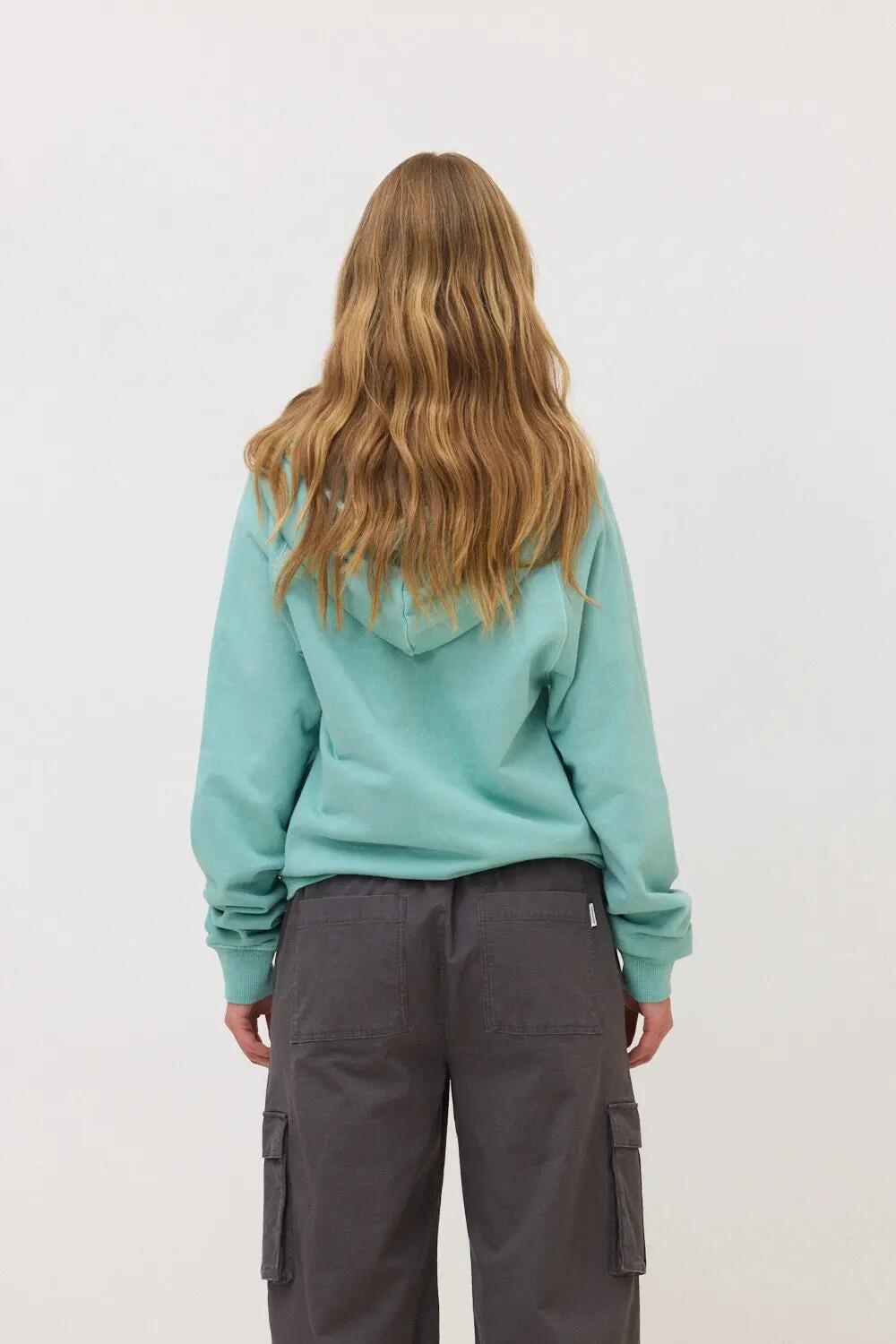 Sudadera con Capucha Blue Banana de 100% Algodón Orgánico Iconic Dusty Acqua 5/7