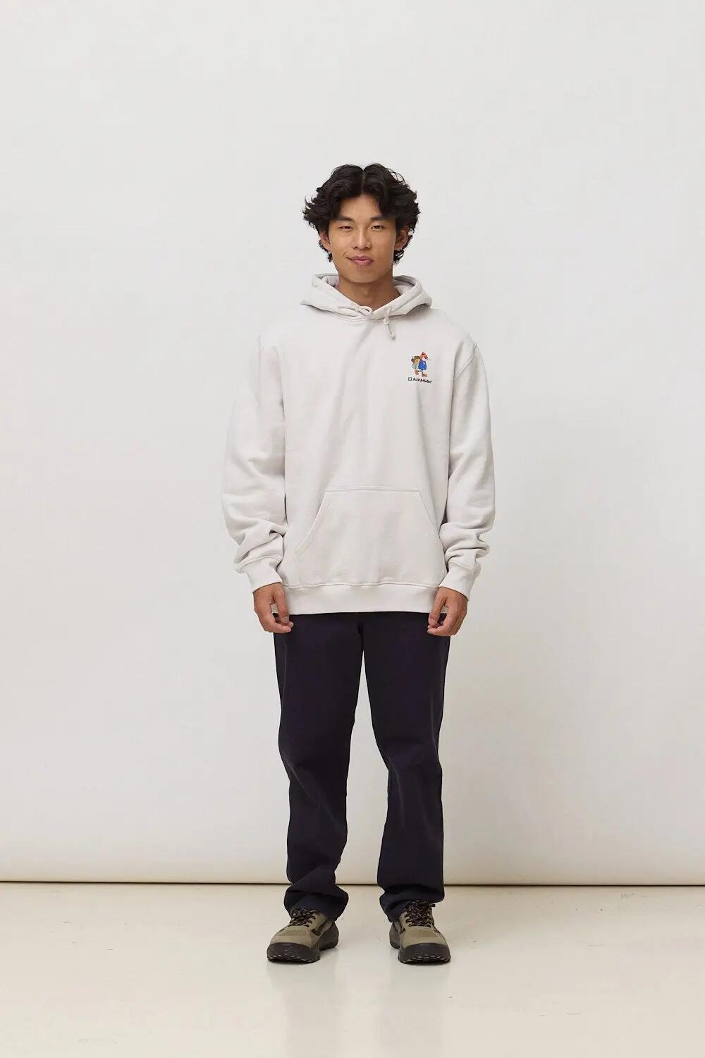 Sudadera con Capucha Blue Banana de 100% Algodón Orgánico Hiker Light Grey 3/7