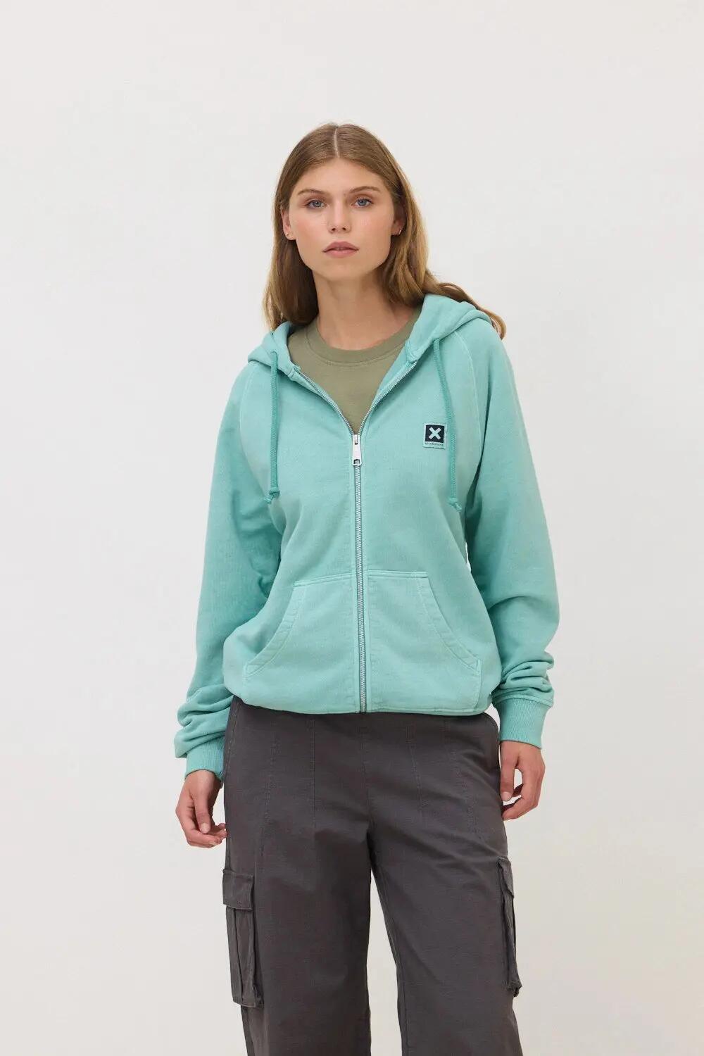 Sudadera con Capucha Blue Banana de 100% Algodón Orgánico Iconic Dusty Acqua 4/7