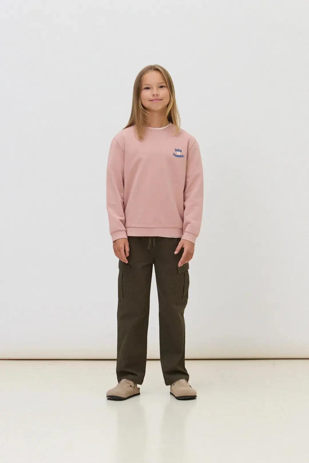 Sudadera Kids Blue Banana de 100% Algodón Orgánico Outdoor Peach 3/4
