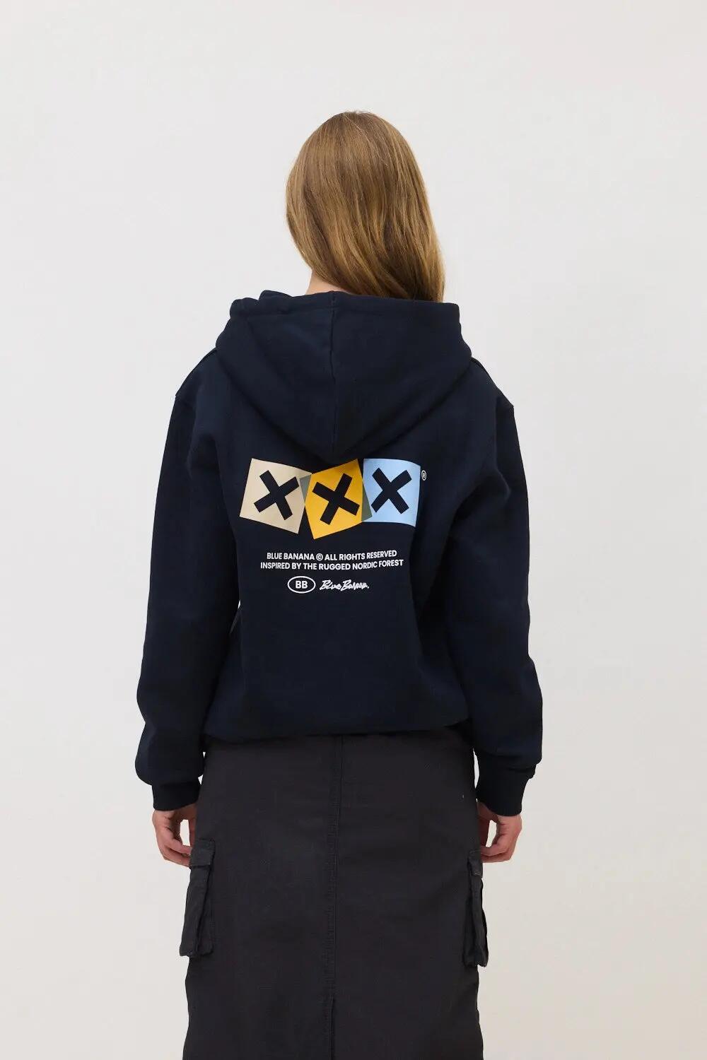 Sudadera con Capucha Blue Banana de 100% Algodón Orgánico Dice Azul Marino 5/7