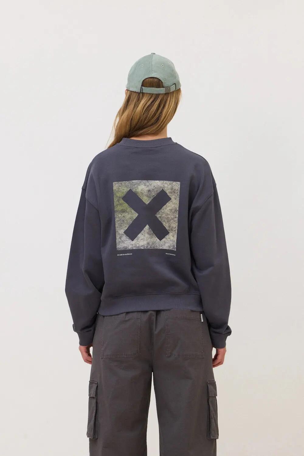 Sudadera de Mujer Blue Banana de 100% Algodón Orgánico Nature Antracita 2/4