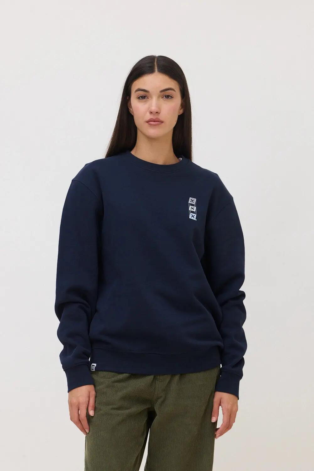 Sudadera Blue Banana de 100% Algodón Orgánico Map Azul Marino 4/7