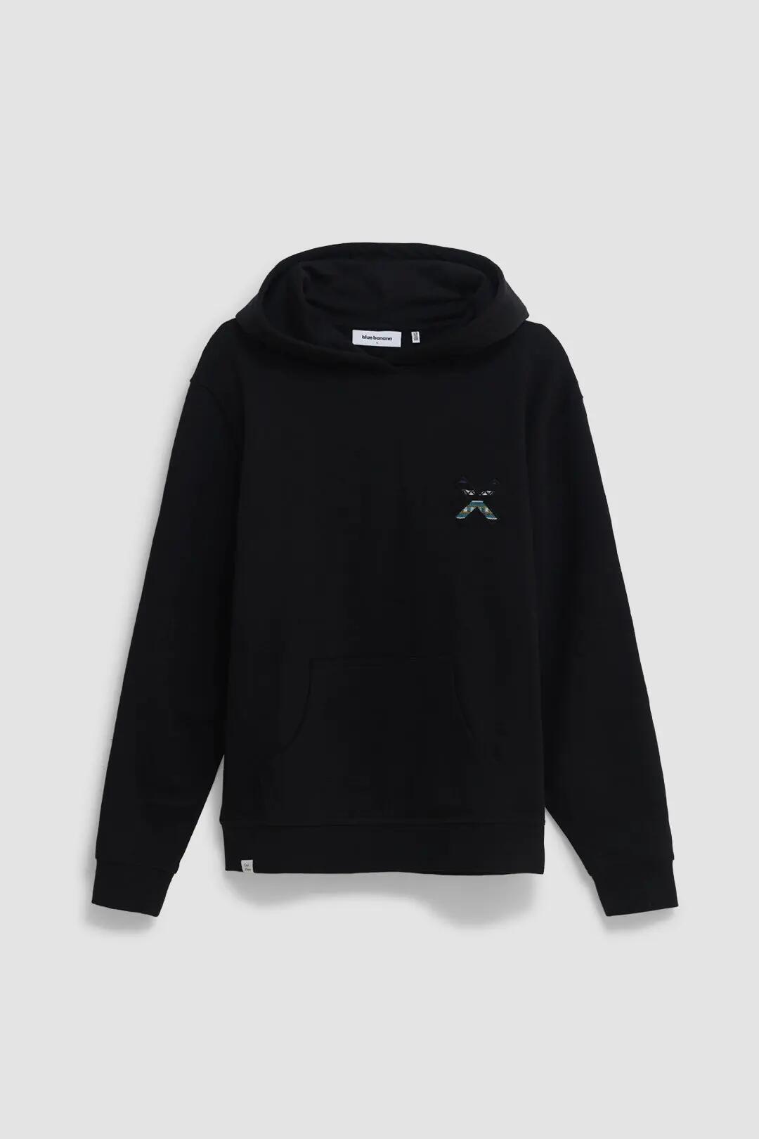 Sudadera con Capucha Blue Banana de 100% Algodón Orgánico Nederland Negra 7/7