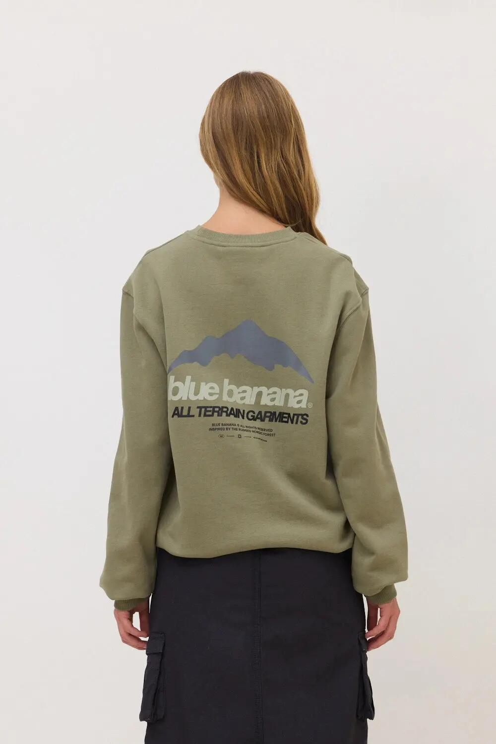 Sudadera Blue Banana de 100% Algodón Orgánico Mountain Olive Green 5/7