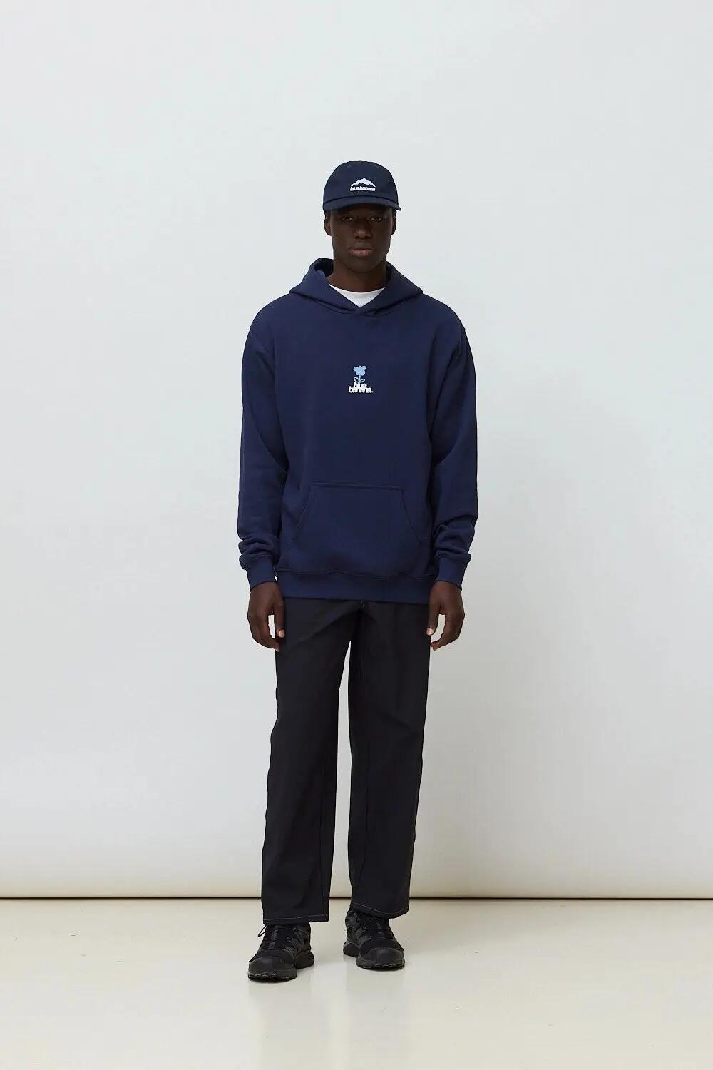 Sudadera con Capucha Blue Banana de 100% Algodón Orgánico Flower Azul Marino 3/7
