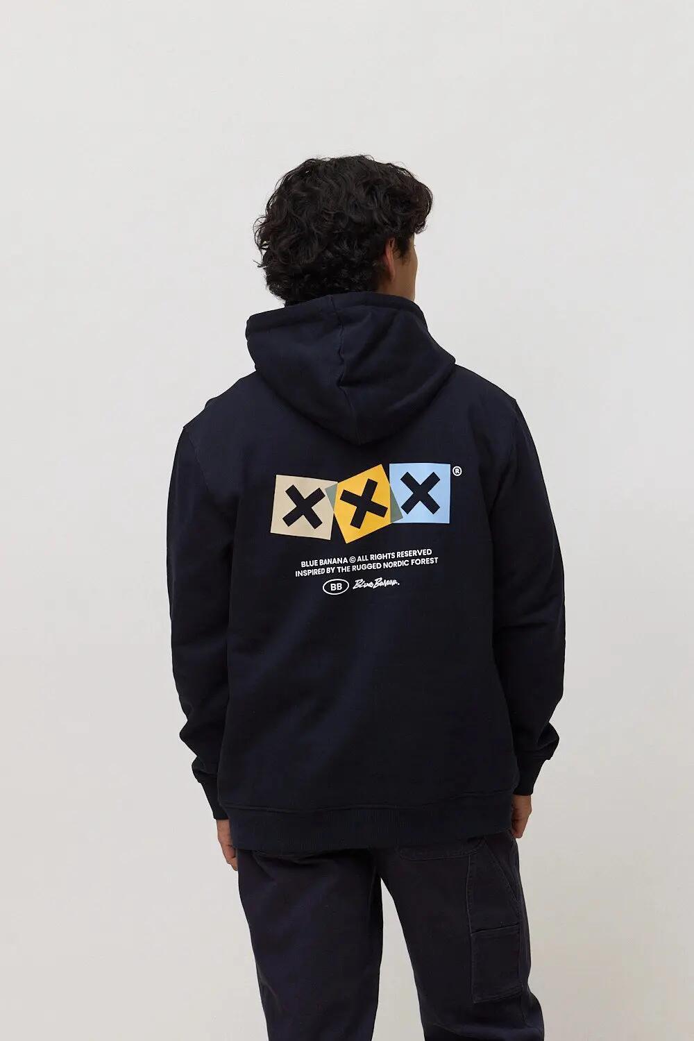 Sudadera con Capucha Blue Banana de 100% Algodón Orgánico Dice Azul Marino 2/7