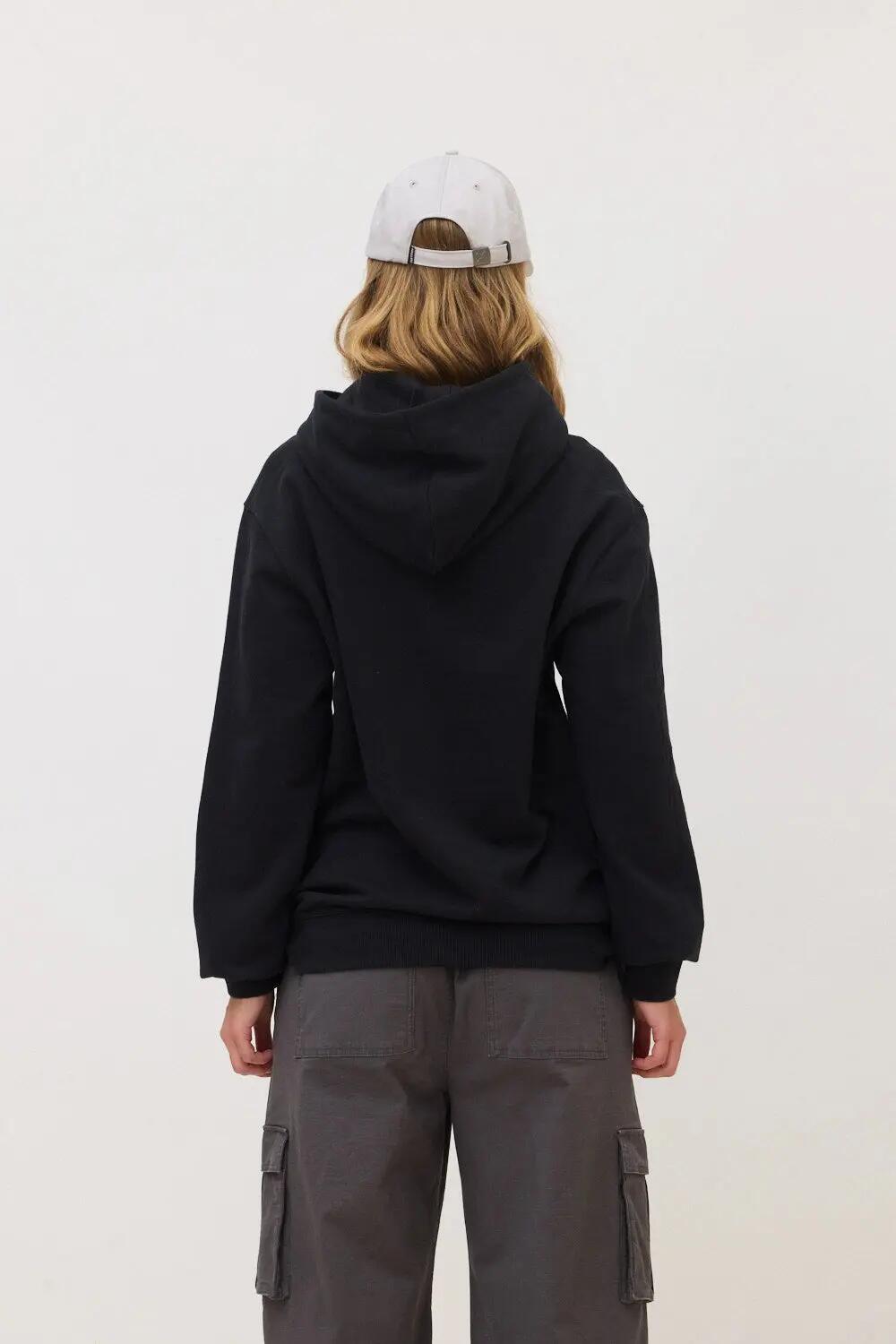 Sudadera con Capucha Blue Banana de 100% Algodón Orgánico Nederland Negra 5/7