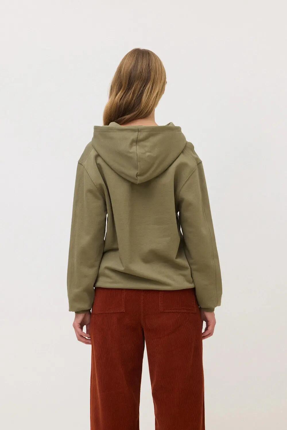 Sudadera con Capucha Blue Banana de 100% Algodón Orgánico Nederland Olive Green 5/7