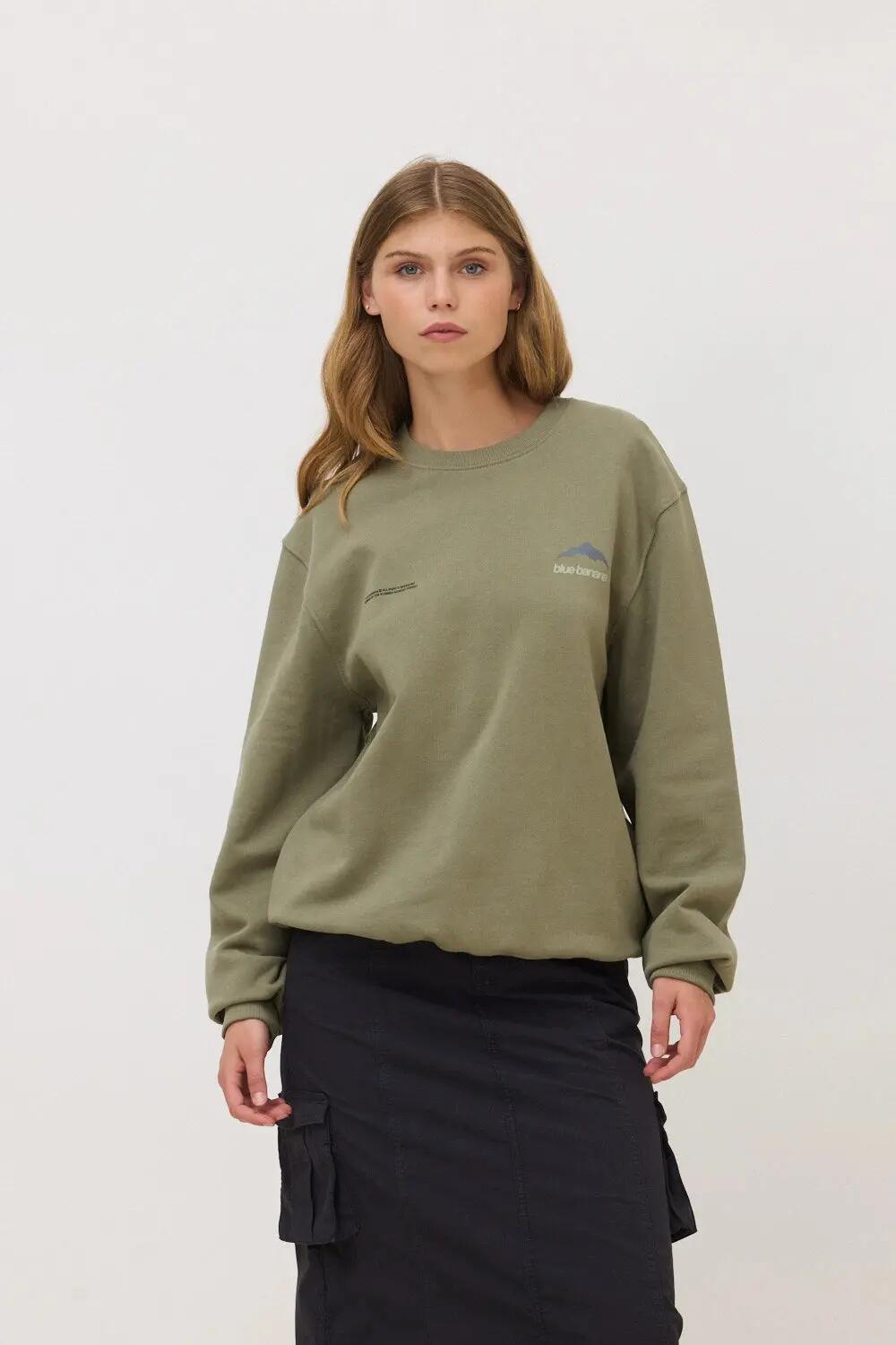 Sudadera Blue Banana de 100% Algodón Orgánico Mountain Olive Green 4/7