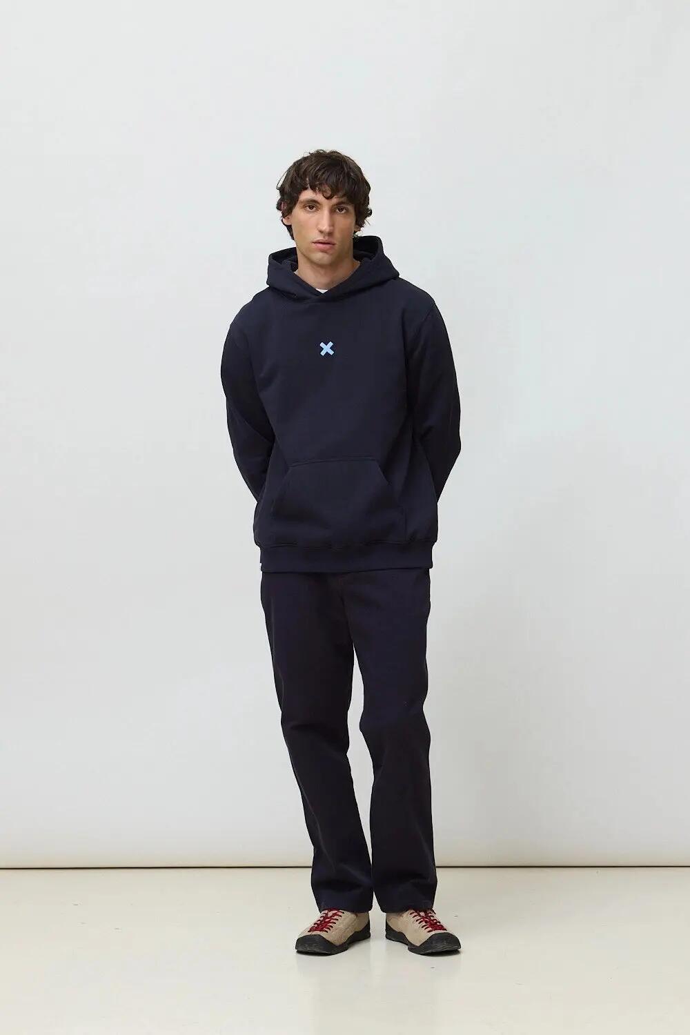 Sudadera con Capucha Blue Banana de 100% Algodón Orgánico Bonfire Azul Marino 3/7