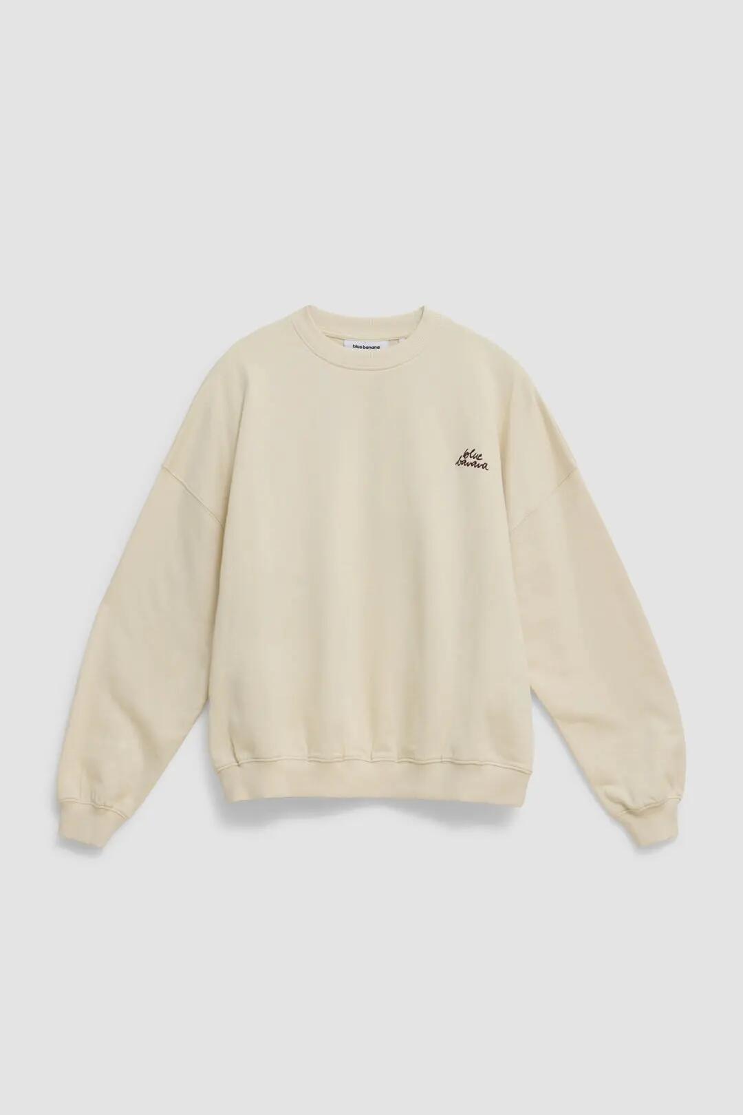 Sudadera de Mujer Blue Banana de 100% Algodón Orgánico Field Blanco Roto 4/4