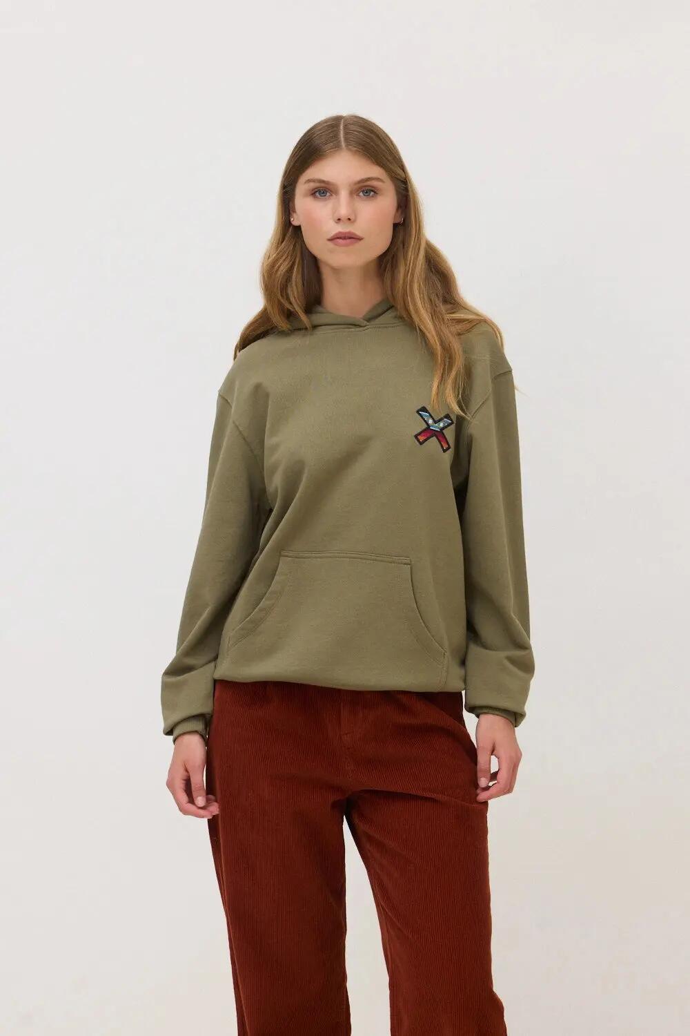 Sudadera con Capucha Blue Banana de 100% Algodón Orgánico Nederland Olive Green 4/7