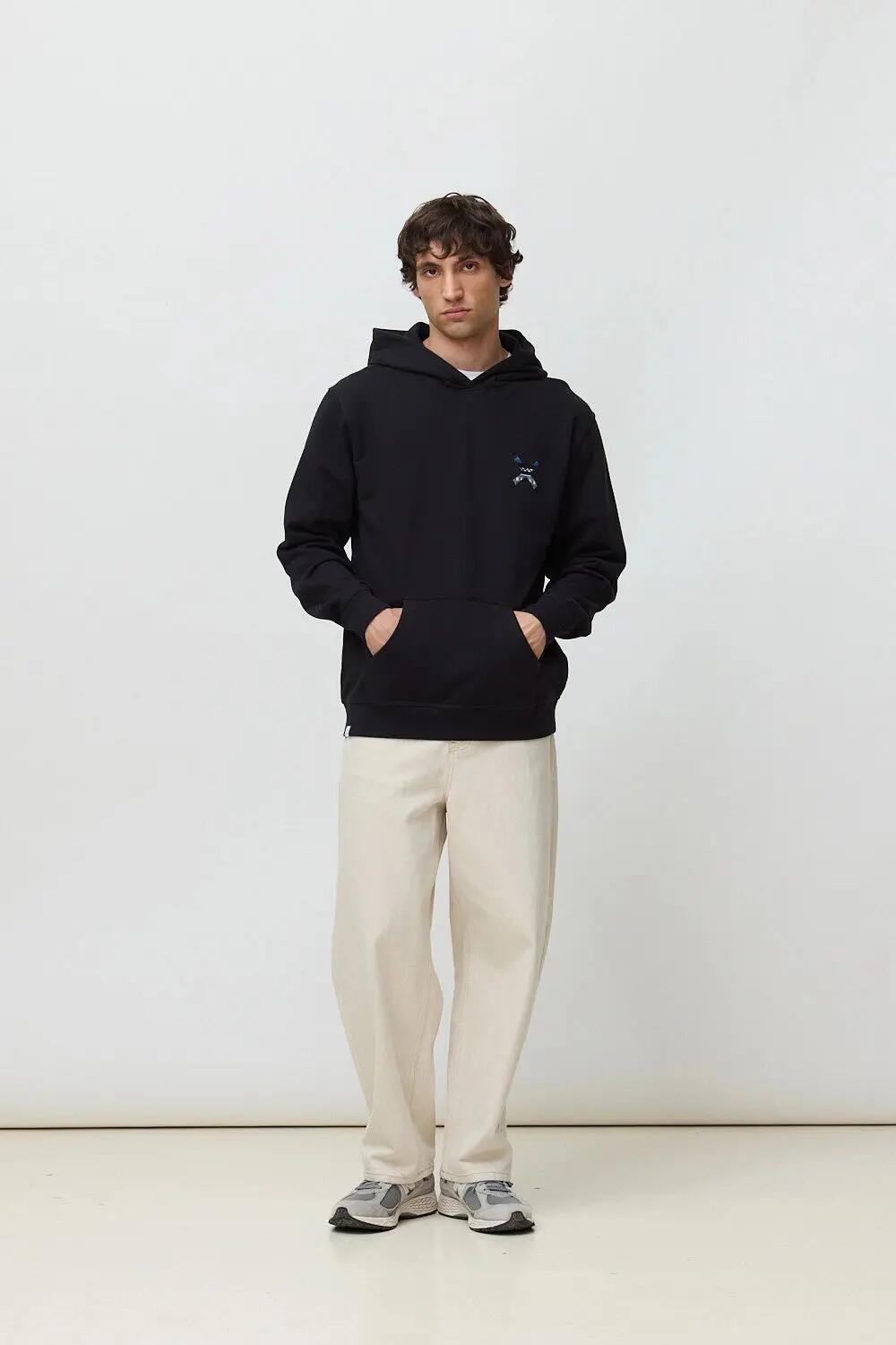 Sudadera con Capucha Blue Banana de 100% Algodón Orgánico Nederland Negra 3/7