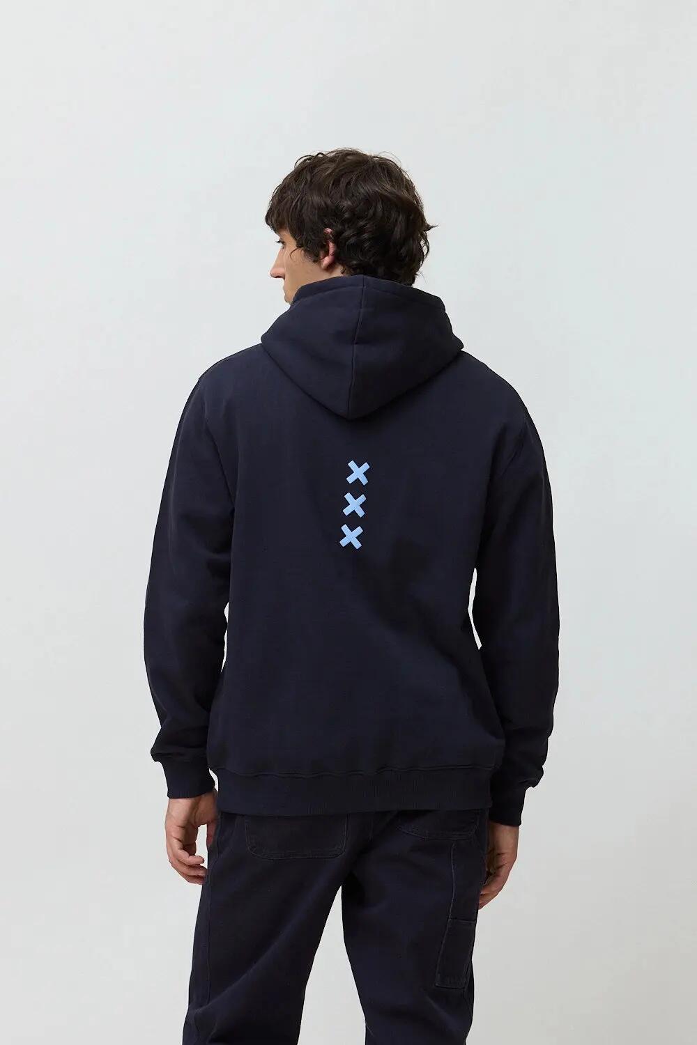 Sudadera con Capucha Blue Banana de 100% Algodón Orgánico Bonfire Azul Marino 2/7