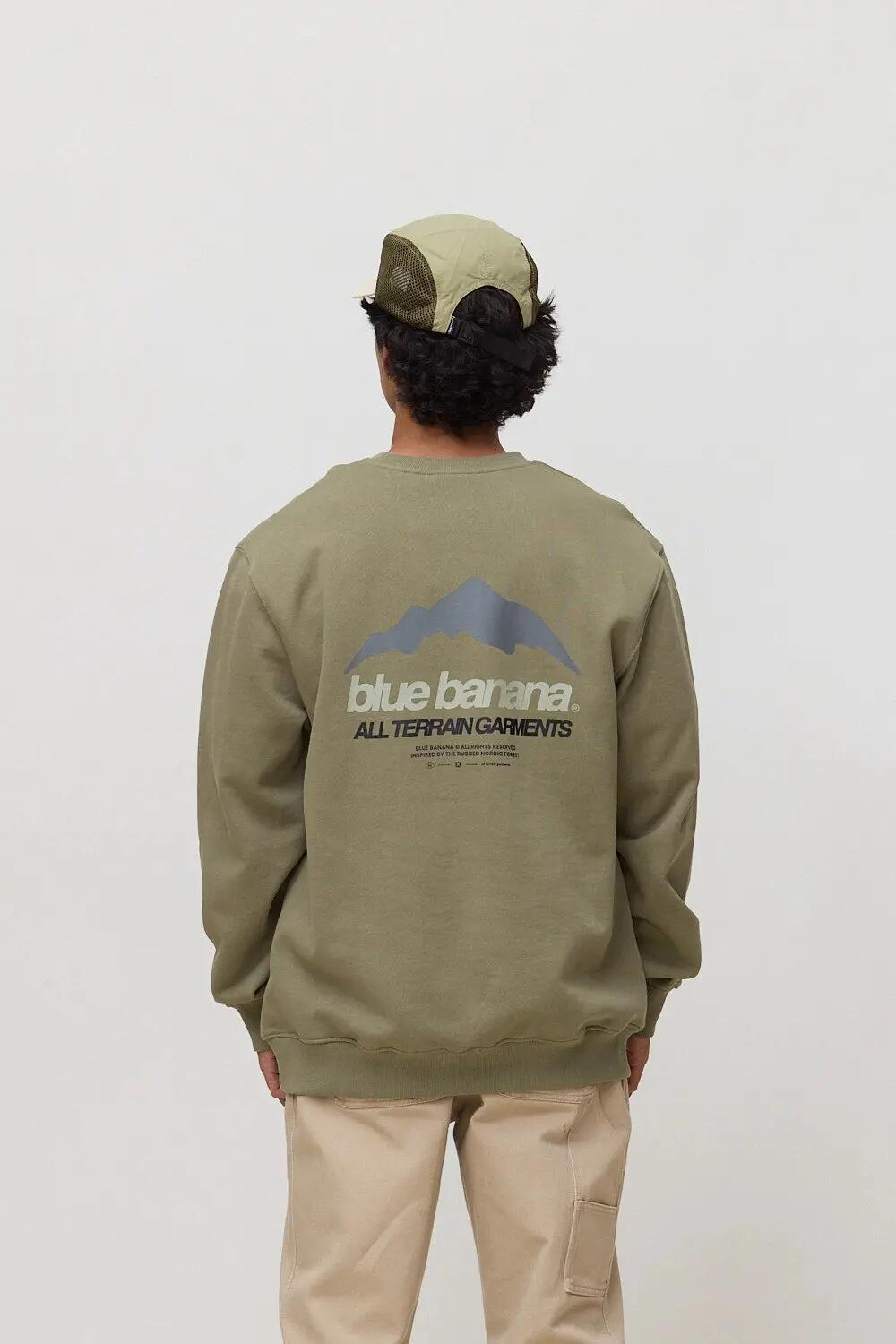 Sudadera Blue Banana de 100% Algodón Orgánico Mountain Olive Green 2/7