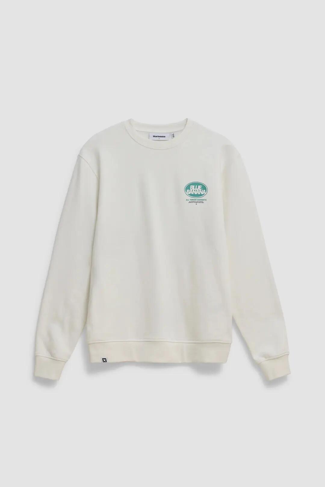 Sudadera Blue Banana de 100% Algodón Orgánico Circle Blanco Roto 7/7