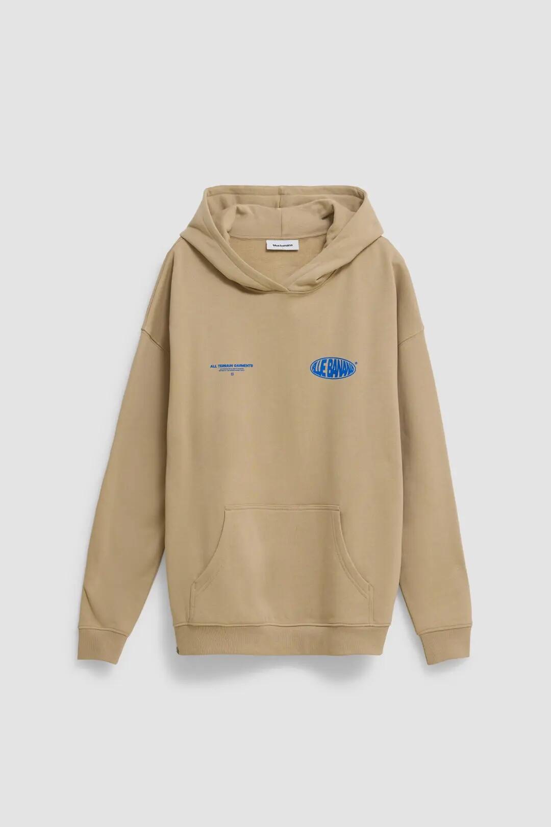 Sudadera con Capucha Blue Banana de 100% Algodón Orgánico Oval Camel 7/7