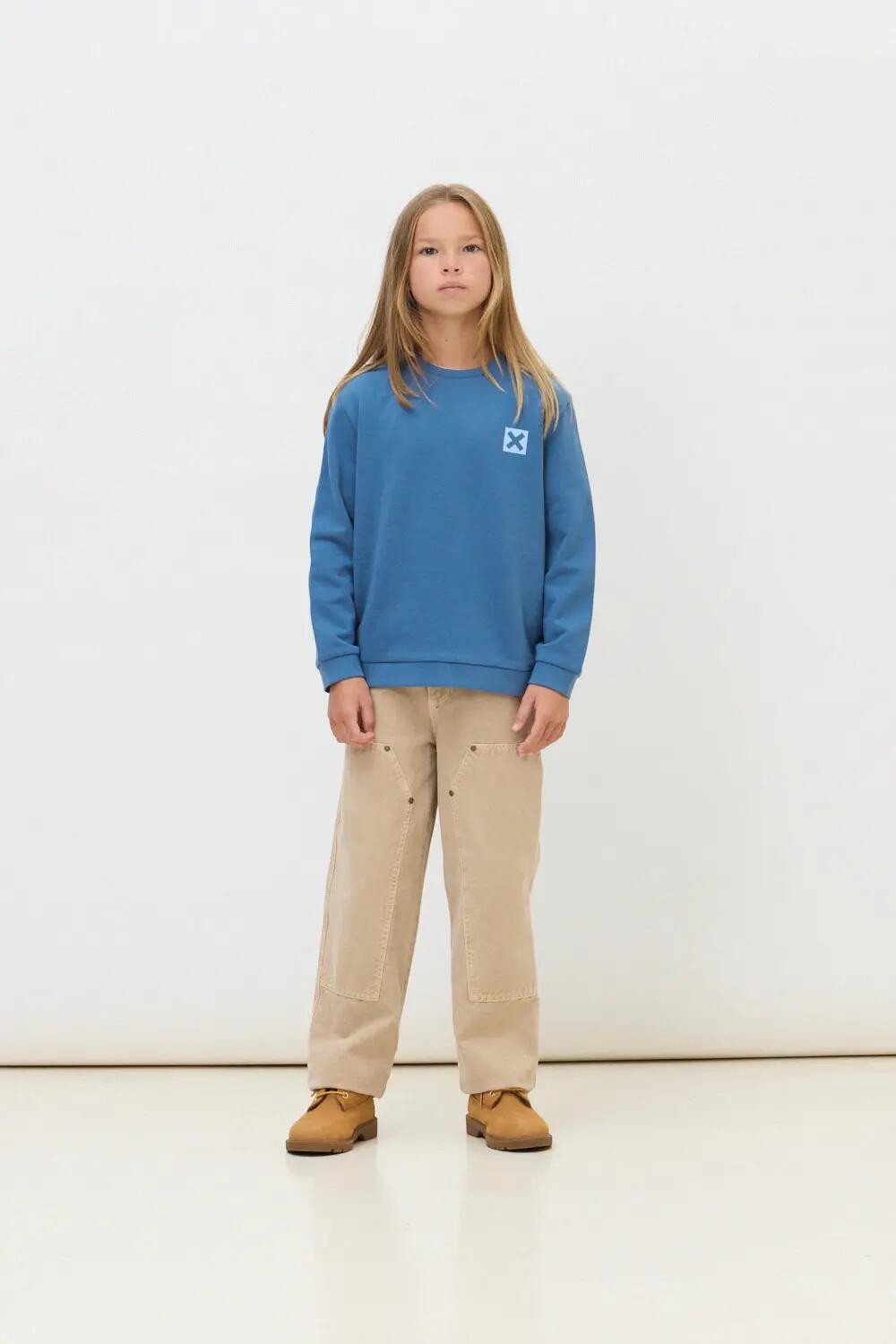 Sudadera Kids Blue Banana de 100% Algodón Orgánico Nature Indigo Blue 3/4