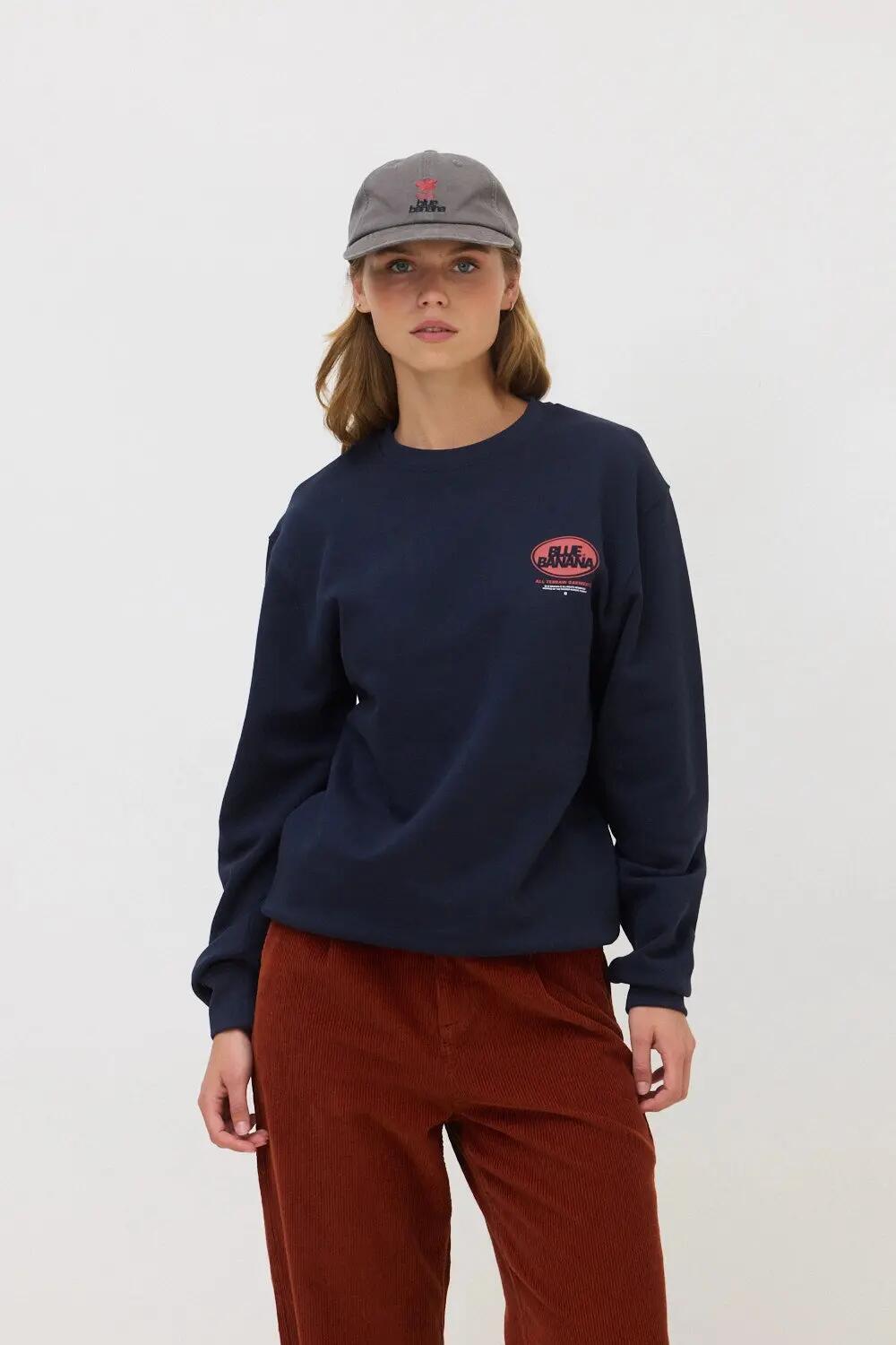 Sudadera Blue Banana de 100% Algodón Orgánico Circle Azul Marino 4/7