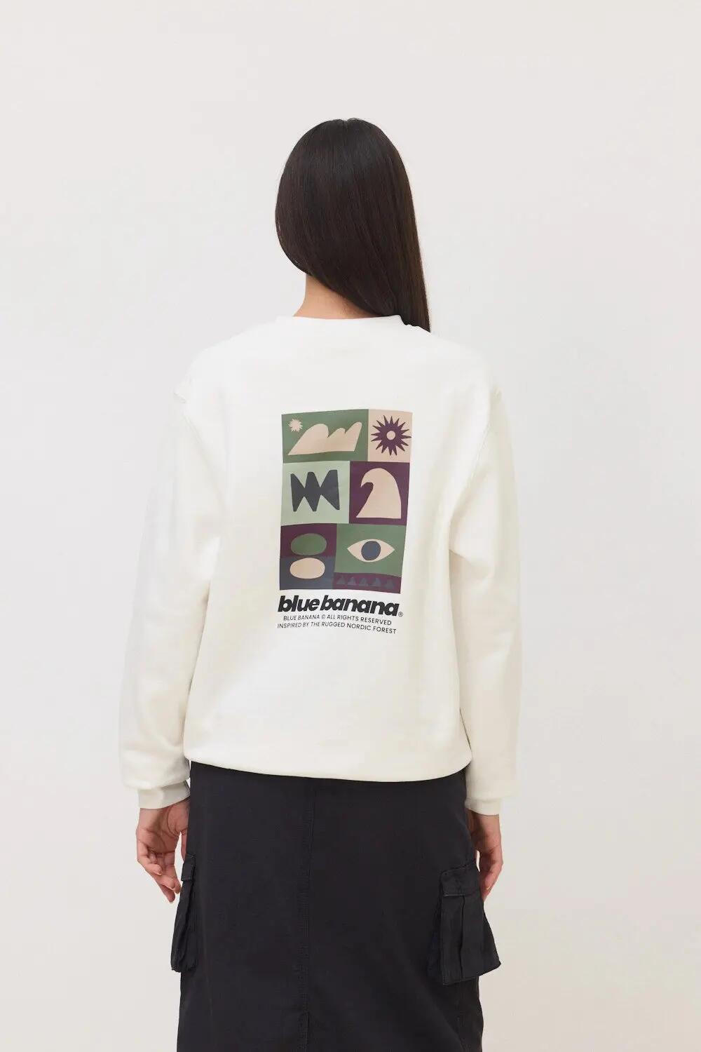 Sudadera Blue Banana de 100% Algodón Orgánico Forest Blanco Roto 5/7