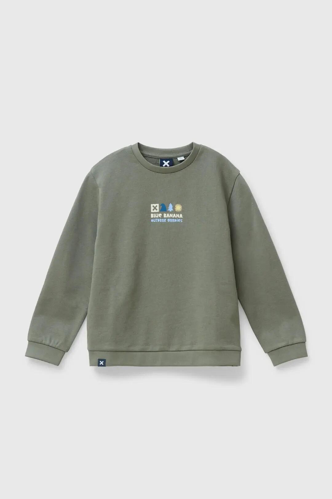 Sudadera Kids Blue Banana de 100% Algodón Orgánico Box Olive Green 4/4