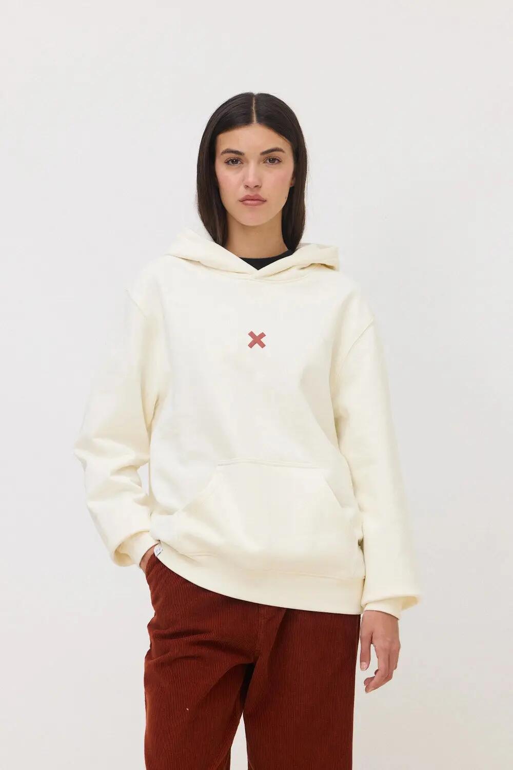 Sudadera con Capucha Blue Banana de 100% Algodón Orgánico Bonfire Blanco Roto 4/7