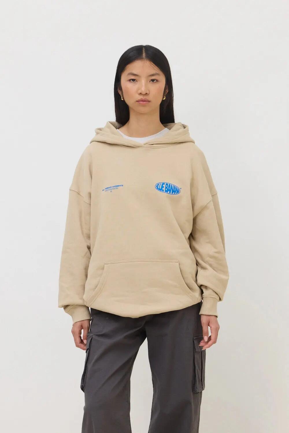 Sudadera con Capucha Blue Banana de 100% Algodón Orgánico Oval Camel 4/7
