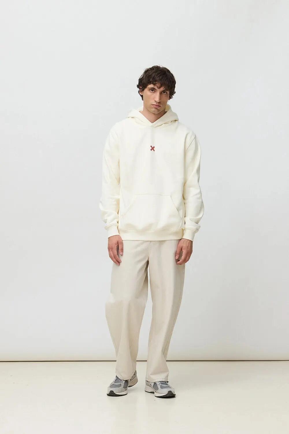 Sudadera con Capucha Blue Banana de 100% Algodón Orgánico Bonfire Blanco Roto 3/7