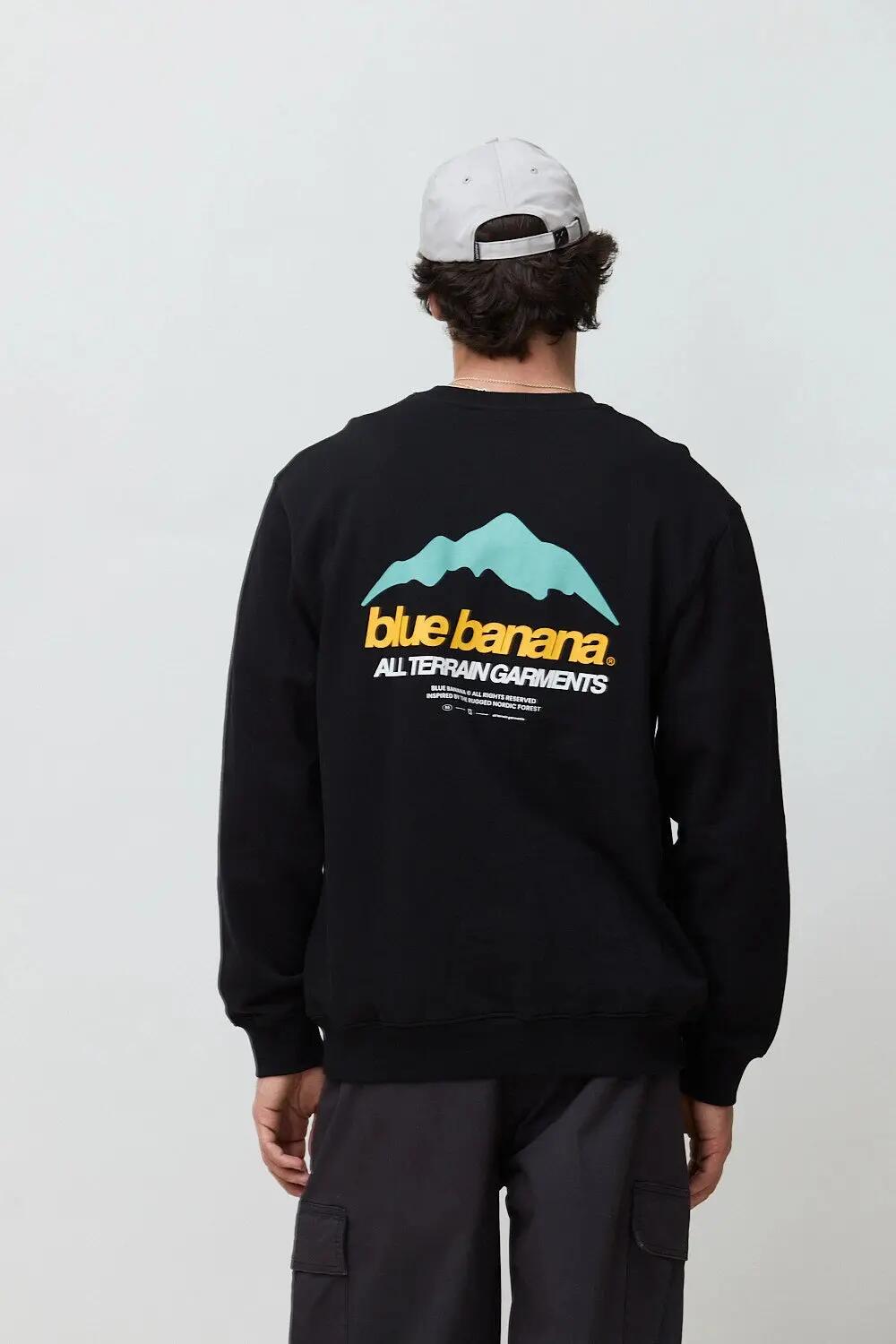 Sudadera Blue Banana de 100% Algodón Orgánico Mountain Negra 2/7