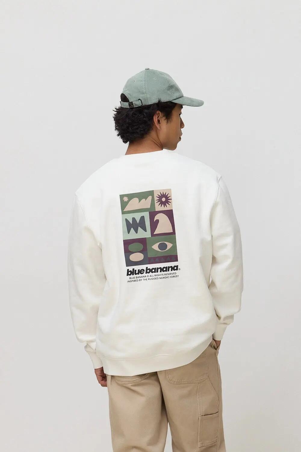 Sudadera Blue Banana de 100% Algodón Orgánico Forest Blanco Roto 2/7