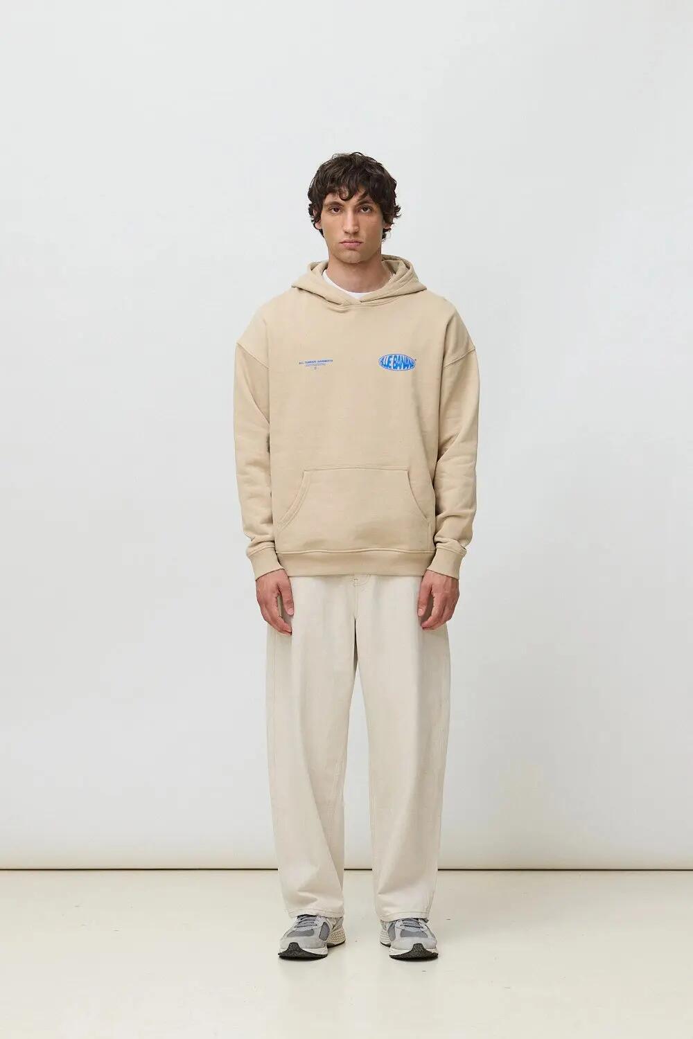 Sudadera con Capucha Blue Banana de 100% Algodón Orgánico Oval Camel 3/7