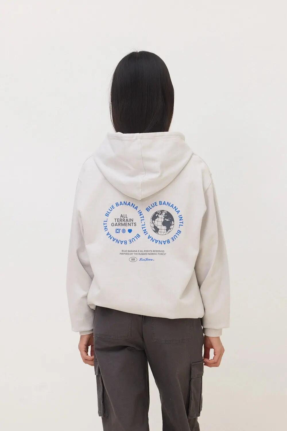 Sudadera con Capucha Blue Banana de 100% Algodón Orgánico Vast Light Grey 5/7