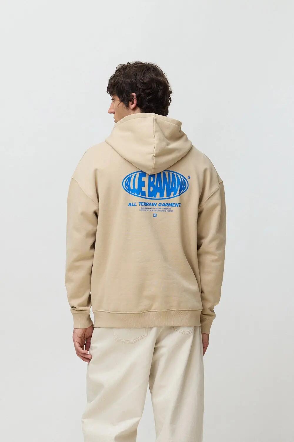 Sudadera con Capucha Blue Banana de 100% Algodón Orgánico Oval Camel 2/7