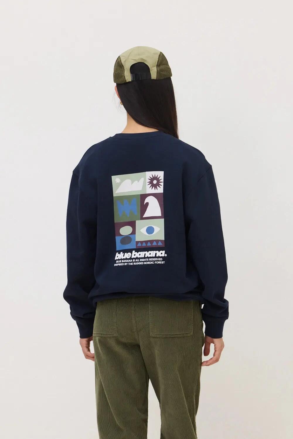 Sudadera Blue Banana de 100% Algodón Orgánico Forest Azul Marino 5/7