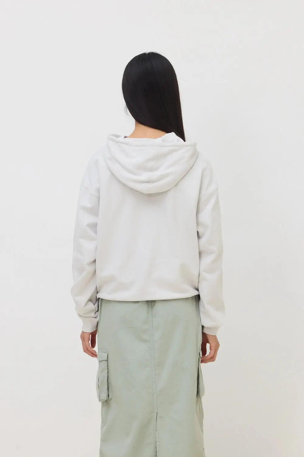 Sudadera con Capucha de Mujer Blue Banana Algodón Orgánico Signature Light Grey 2/4