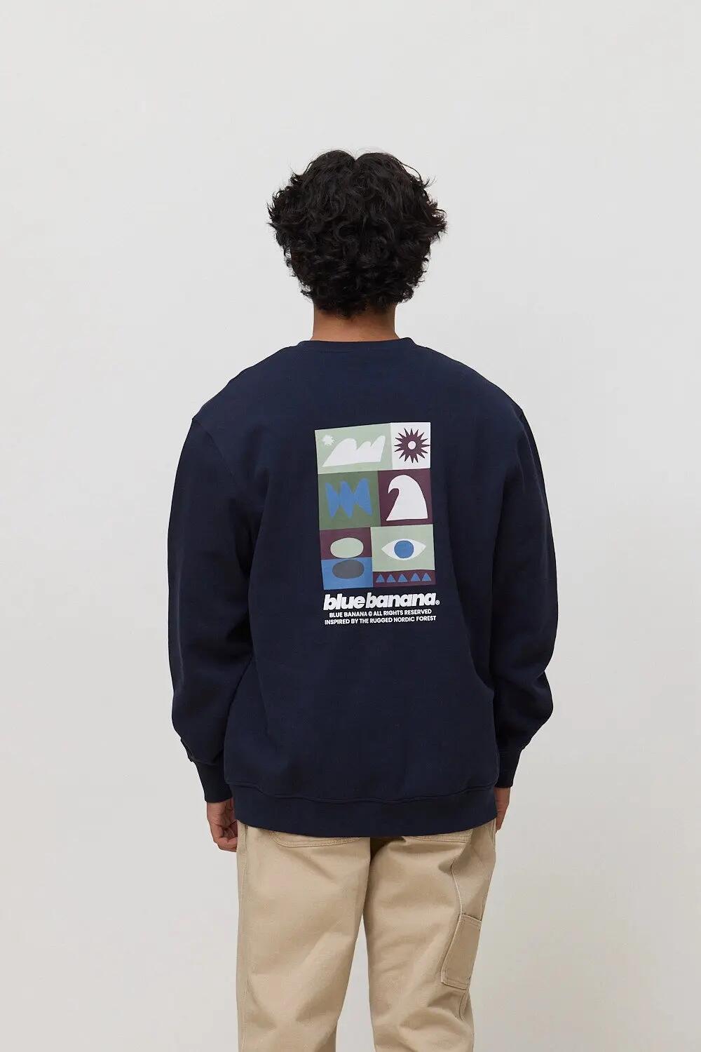 Sudadera Blue Banana de 100% Algodón Orgánico Forest Azul Marino 2/7
