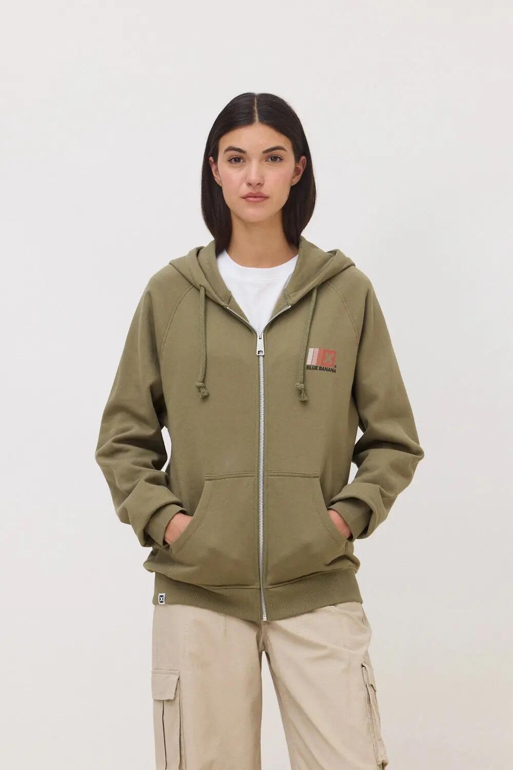 Sudadera con Capucha Blue Banana de 100% Algodón Orgánico Boost Olive Green 4/7