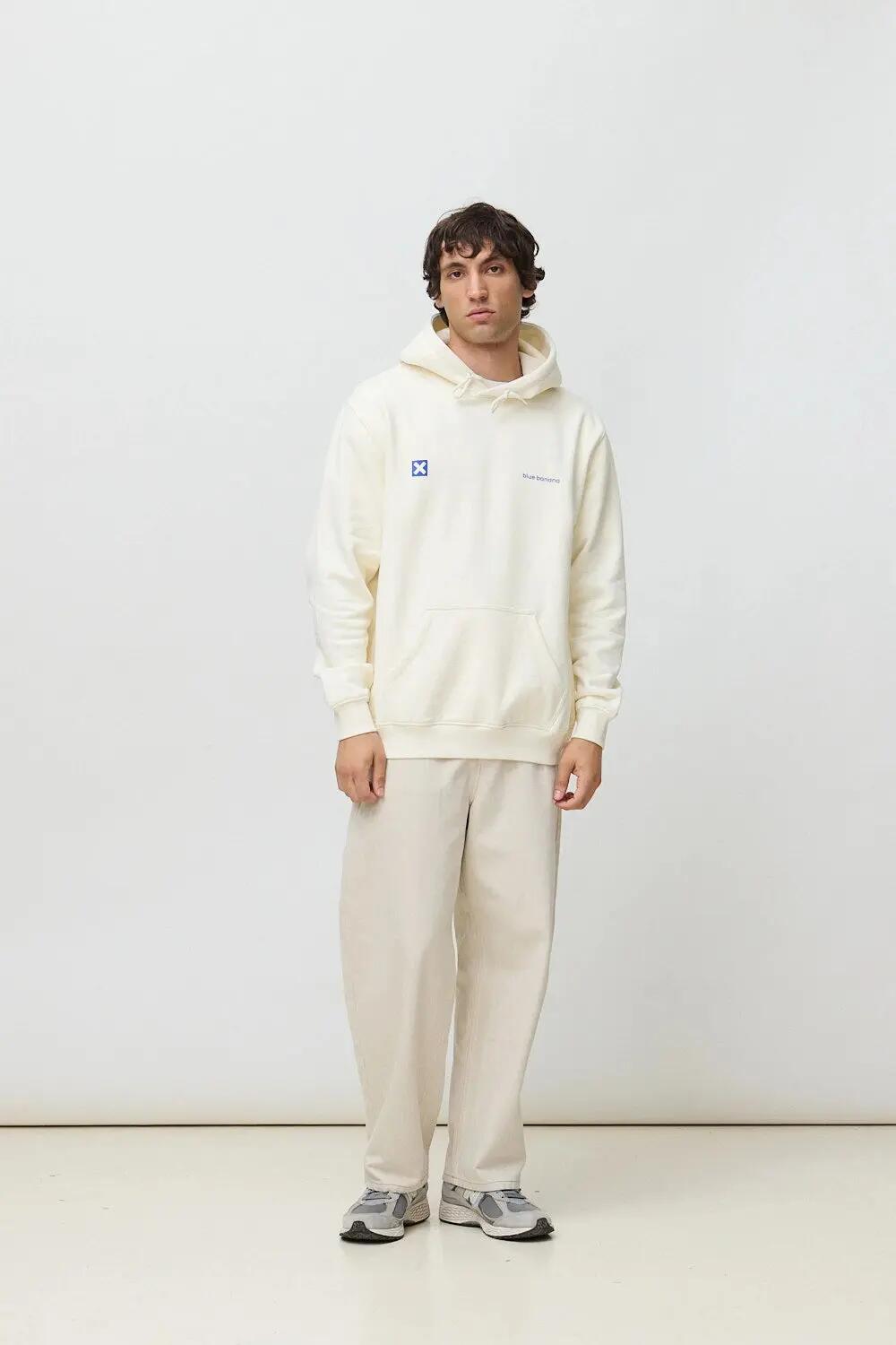 Sudadera con Capucha Blue Banana de 100% Algodón Orgánico Core Blanco Roto 3/7