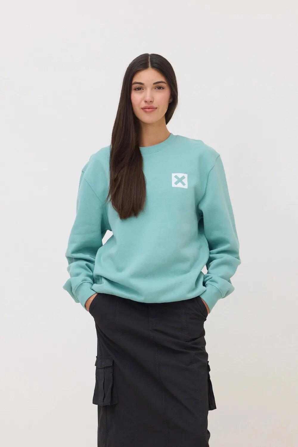 Sudadera Blue Banana de 100% Algodón Orgánico Nature Dusty Acqua 4/7