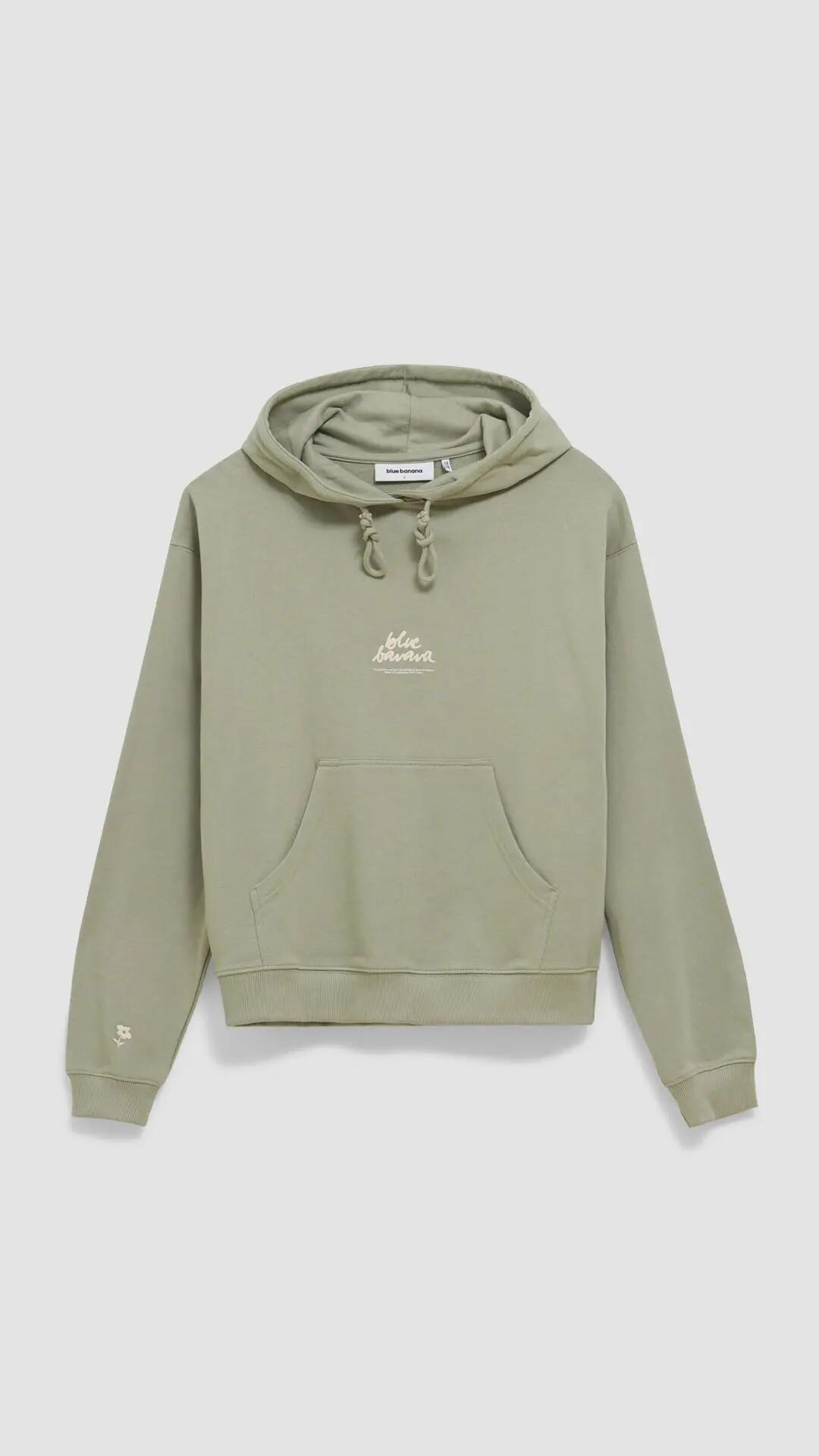 Sudadera con Capucha de Mujer Blue Banana de Algodón Orgánico Signature Sage 4/4