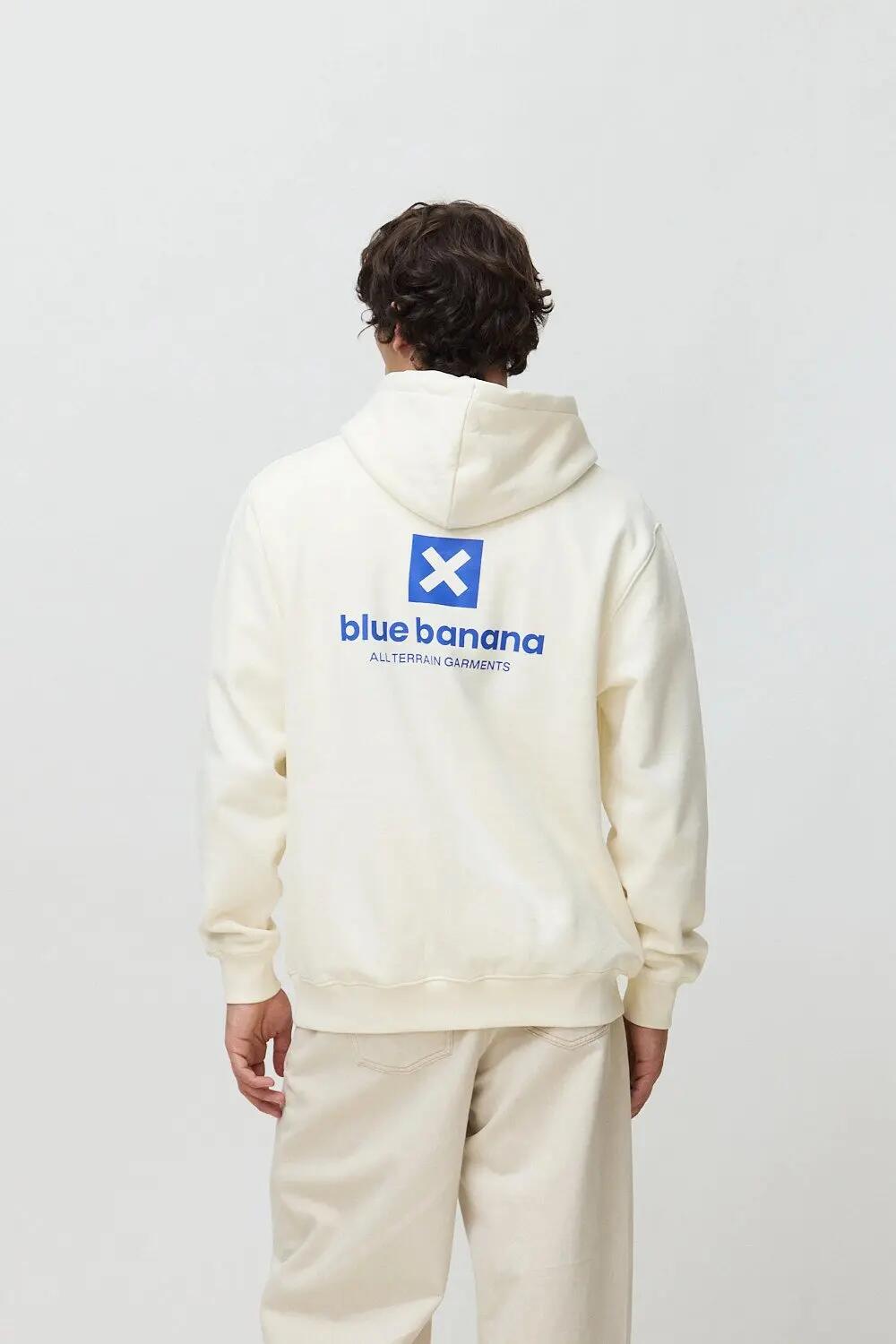 Sudadera con Capucha Blue Banana de 100% Algodón Orgánico Core Blanco Roto 2/7