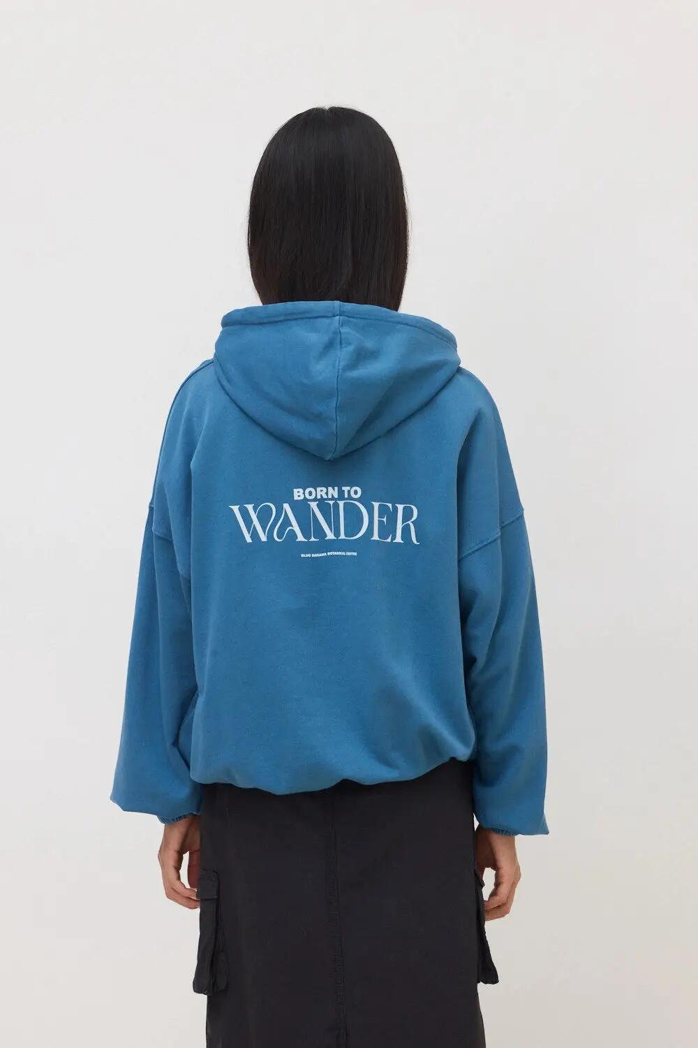 Sudadera con Capucha de Mujer Blue Banana de Algodón Orgánico Wander Indigo Blue 2/4