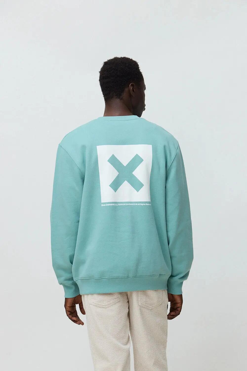 Sudadera Blue Banana de 100% Algodón Orgánico Nature Dusty Acqua 2/7