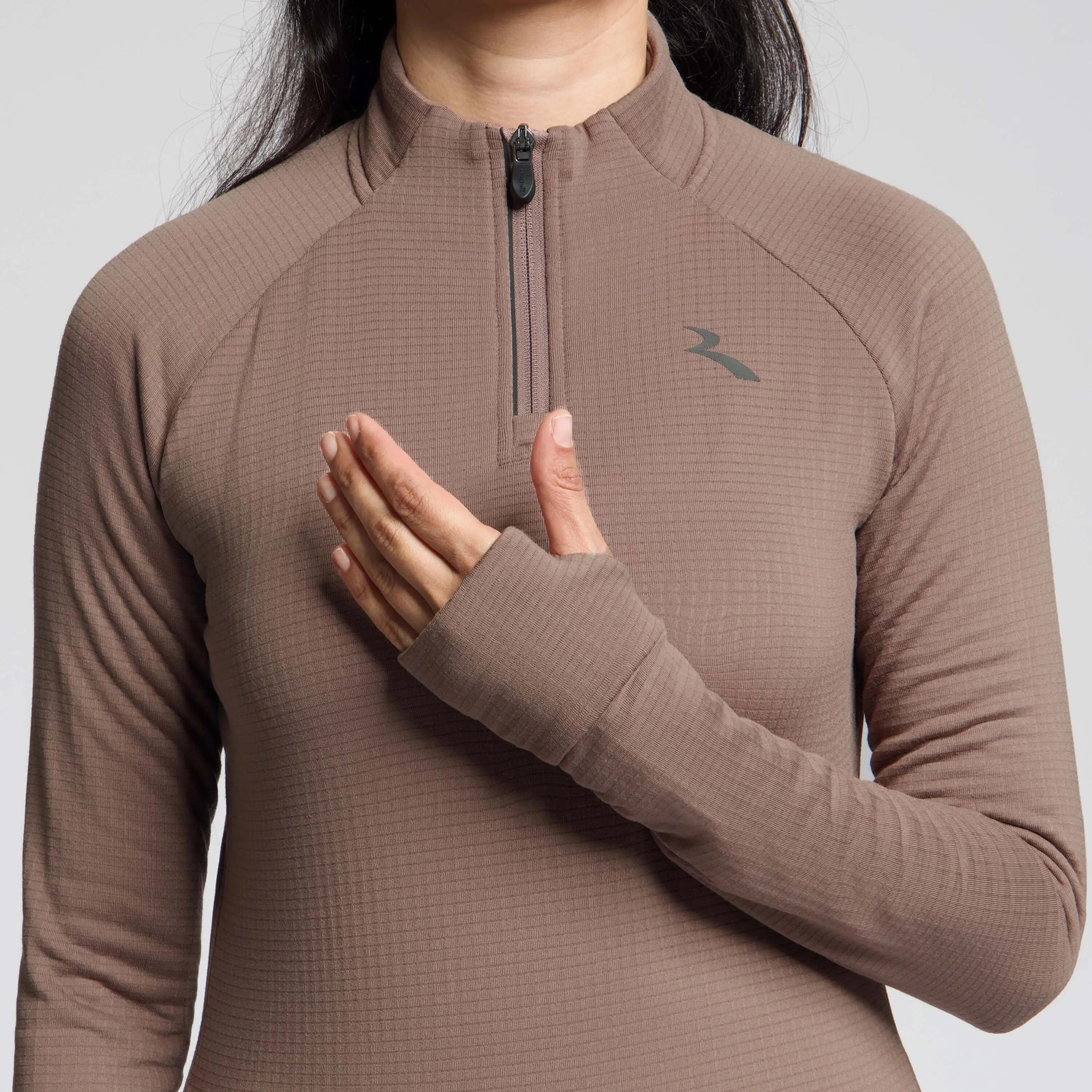 Camisola de Manga Comprida de Corrida Mulher Essential Moca 6/6