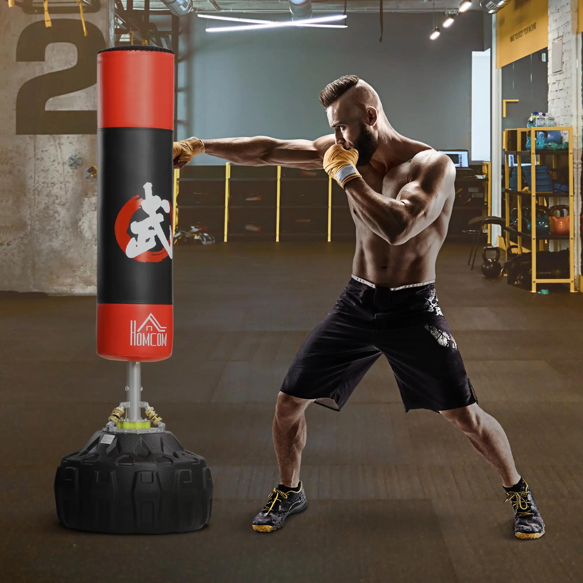 Sac de frappe autoportant, support de boxe pour adultes, grande base lestable av 3/9